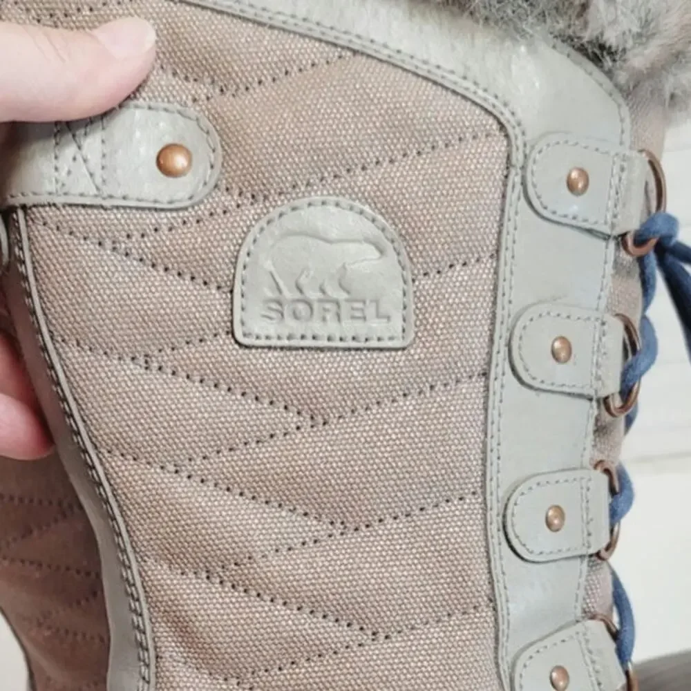 SOREL Tofino II Faux Fur Lined Waterproof Lace Up Snow Boot in Kettledust, sz 9